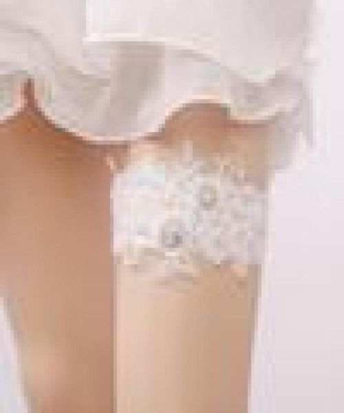 Ligas nupciales de encaje blanco elegante 2019 cinturón cuentas de encaje perlas anillo para pierna princesa accesorios nupciales sexy belleza S029101182