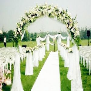 Elegante witte bruiloftdecoratie Organza tuLle garen voile pure voor feest achtergronden centerpieces levert 30 m/roll