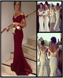 Robes de soirée élégantes rouge vin charmante mancherons sirène femmes robes formelles 2020 longues robes de demoiselle d'honneur sur mesure 1718255