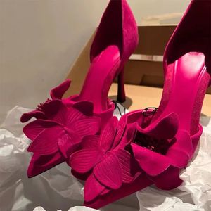 Femme élégante chaussures à talons hauts doux Rose bout fermé chaussures été Slingback pointu robe de mode dames sandales 240329