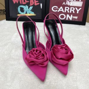Elegant femme sandales hautes talons douces rose fermée chaussures de chaussures d'été robe de mode pointue dames chaussures 240428