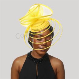 Femmes élégantes Big Fascinator Mariage Hat de mariage pour le thé Occasion Heashipiece Cocktail Cocktail Capeau CAP MESH MILLIERIE FORMELLE CAP