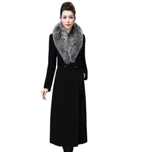 Les femmes élégantes mélangent le manteau de laine ceinture de mode corée des femmes 039 veste automne-vent hiver briseur femelle longue usterwear chaude fur coa6394054