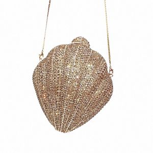 Femmes élégantes soirée sac à main diamants sacs à main élégants pochettes de luxe mariée fête de mariage coquille sacs à main en cristal sac 94lb #