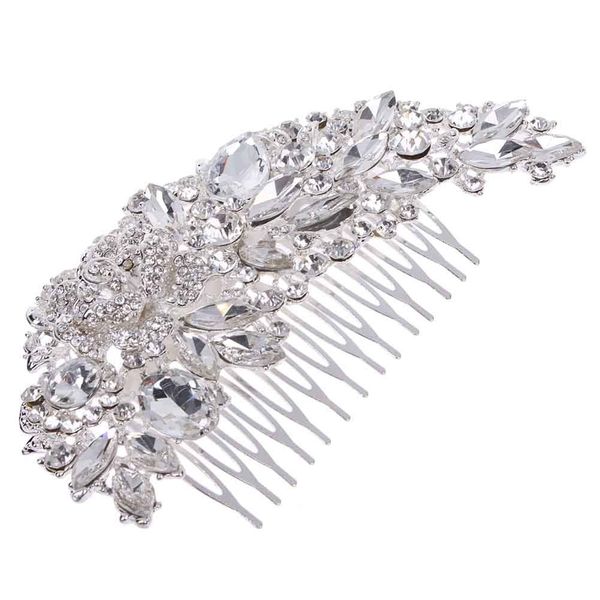 Mujeres elegantes Girl Flower Crystal Rhinestone Novia Cocina Pins Boda de novia Prom Party Headwear Band Banda para el cabello Accesorios de joyería Diseñador de lujo