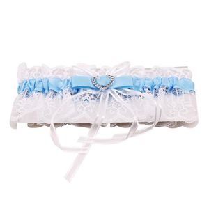 Ceinture à nœud papillon en dentelle et maille pour femmes élégantes, jarretelles Sexy en strass pour fête de mariée, anneaux de jambe de mariage, Garters261S