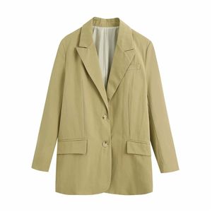 Femmes élégantes solide blazer bureau dames poche vestes décontracté femme pleine manches costumes streetwear filles vintage ensembles 210427