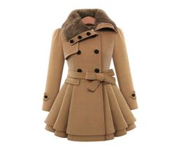 Elegant Women039s Woolen Coat Femme d'automne hivernale Lace Up Slim Jackirs Single Poit