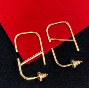Elegante Womens Hoop Earrings designer sieraden oorbellen Lady Wedding Engagement 18K goud messing Ear Studs luxe Valentijnsdag geschenk