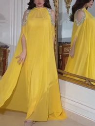 Élégants robes de soirée en argent jaune 2 pièces robes de fête de bal formelles robes pour les occasions spéciales robes de soirée E414004
