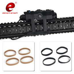 Elemento Airsoft Tactical de alta resistencia Anillo de goma elástica Banda de rifle de caza para dbal A2 Peq 15 Vista láser de linterna 4 piezas/lote