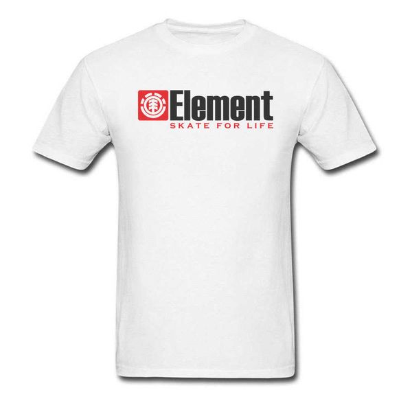 Elemento camiseta hombres skater camiseta skate para la vida tops tees letra simple camiseta personalizada algodón ropa blanca más tamaño 210629