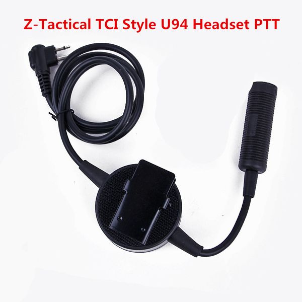 Element Z-Tactical TCI Style U94 Casque PTT pour Version 2 Voies Pins Casque Radio Airsoft Casque Tactique Z114-Black Walkie