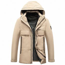 Elena Store Nouveaux manteaux d'hiver pour hommes Fi à capuche 90% vestes en duvet de canard blanc chaud -20 degrés coupe-vent pour hommes Parkas de neige C5em #