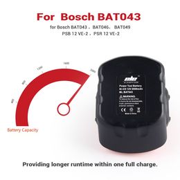 Eleoption 12V 3500mAh / 2000mAh Batterie Ni-CD pour Bosch 12V Drill PSR 12 GSR 12 VE-2, GSB 12 VE-2, PSB 12 VE-2, BAT043 BAT045 BTA120