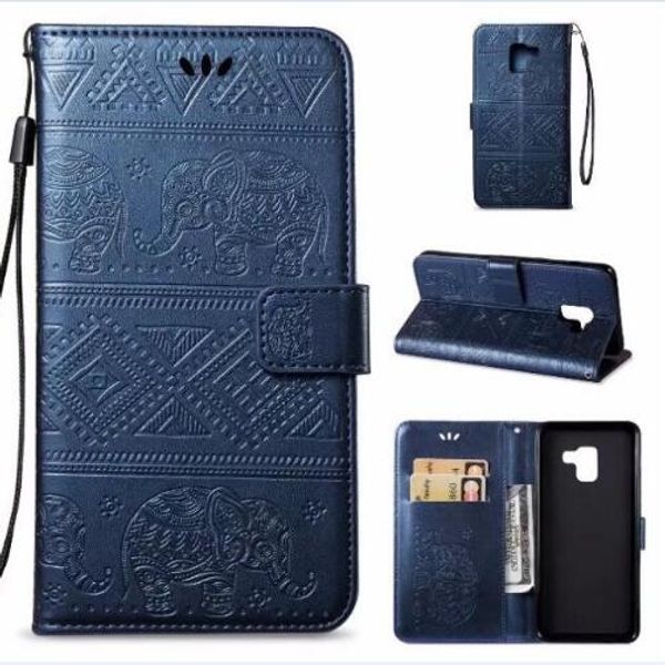 Étui portefeuille en cuir avec fente pour carte et motif éléphant, étui de téléphone pour Samsung A40 70 20E M10 20 J6PRIME Huawei Y9P H20 P20L 2019