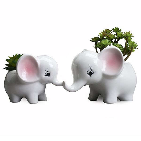 Elephant Ceramic Flower Pot Fleary Flower Pot European Creative Handmade Manual Meat Pot