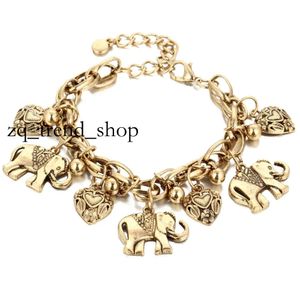 Elephant Charm Anklets For Women Vintage Heart Barefoot Sandals voet sieraden Boheemse gouden zilveren kleur enkelarmband 1 pc's 25