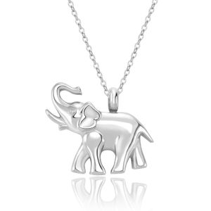 Olifant crematie sieraden voor as roestvrijstalen hanger keepsake houder Ashes voor Pet Human Memorial Funeral Urn ketting voor mannen vrouwen