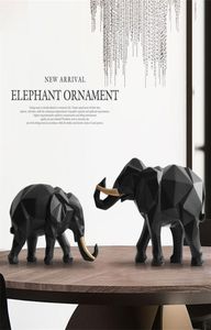 Éléphant Figurine 2set Résine pour le bureau à domicile El Décoration Tablette Animal Craft moderne Inde DÉCOR DE STATE ELEPHANT BLANC 2107275348071