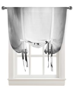 Éléphant Gradient Grey Window Curtain Attachez les rideaux pour la cuisine de poche de poche réglable de salon