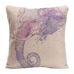 Taies d'oreiller décoratives à motif d'éléphant, housses de coussin, cadeau parfait pour la décoration de la maison, taie d'oreiller en coton et lin, coussin/oreiller décoratif