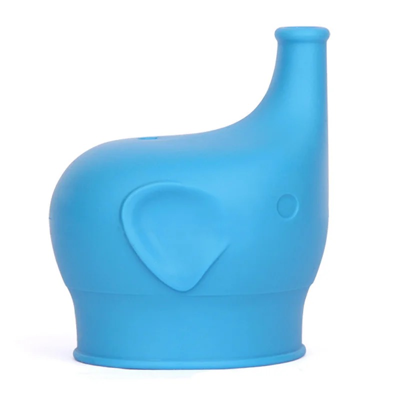 Elephant-Shaped Silicone Cup Lid Children Training Suction Cup Drink Bottle Spill-proof Cap Nozzle Soft Water Bottle Mouth cover- for Children Training Suction Cup