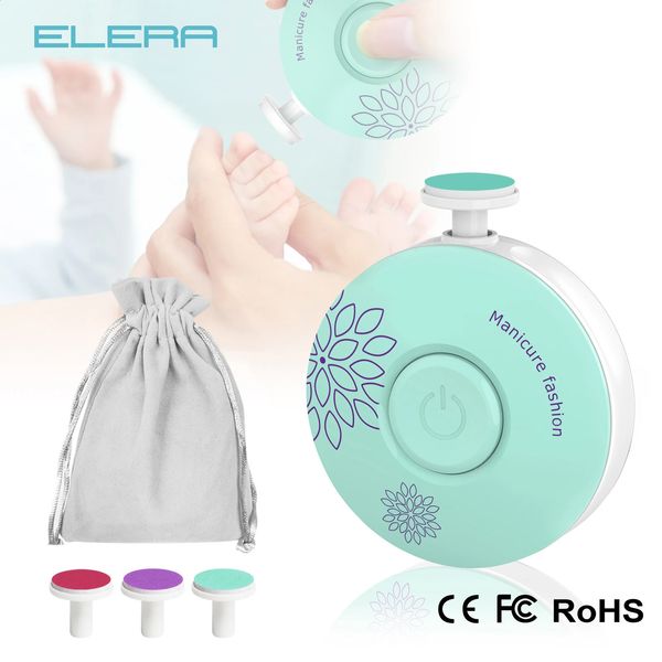 Elera Baby Electric Nail Trimmer Kid Poligner Tooler Tool Kit Kit Manucure Set Facile to Trombal Fichier Clippers pour Born 240415