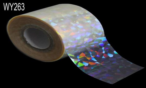 Elessical 120m4cm holographique Transparent feuille d'ongle rouleau caméléon transfert manucure autocollants dégradé Nail Art Design décalcomanies4726673