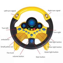 Eletric Simulation Steering Wheel Toy Light Sound Baby Kids Muziek Educatief Copilot Wandelwagen Stuurwiel Vocal Speelgoed Sleutel G1224