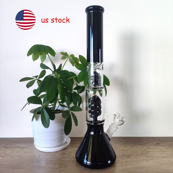 Eleve su humo: impresionante bong con base de vaso de vidrio transparente y negro