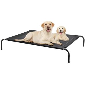 Lit pour chien d'extérieur refroidissant surélevé, lits pour chien surélevés pour tous les chiens, lit hamac portable pour intérieur et extérieur avec pieds antidérapants, cadre avec maille respirante