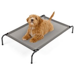 Cama para perros elevada - 43 "x26" x8 "gris, malla transpirable, marco de acero duradero, uso interior/exterior