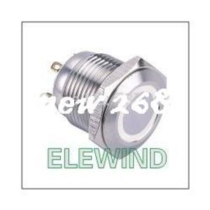 Elewind 16mm Ring verlichte witte drukknopschakelaar (PM161F-10E / J / W / 2.8V / s)