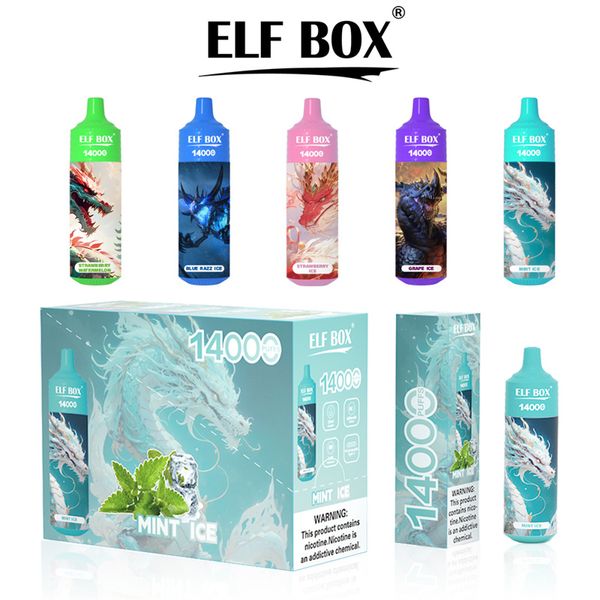 ELF BOX 14000 Puff cigarette jetable Chine Vapes Pen Puff 14k E Cigarette 0% 2% 3% 5% Vaporisateur Rechargeable Mesh Coil Vape Pen Puffbars