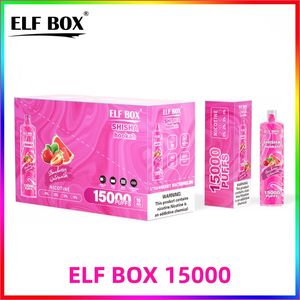 ELF BOX 15000 Bobina de malla 0.6ohm E-líquido 26 ml Nicotina 0%/2%/5% Batería 18250-600mah Recargable Tipo-C Bang box Bang crazvapes