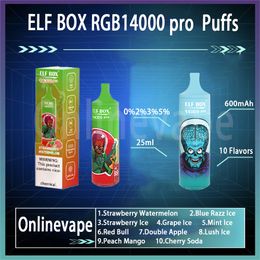 Elfe Box RGB14000 Pro Puff Disposable E Cigarettes E 25 ml POD 600 MAH Batterie 10 FLAVOR