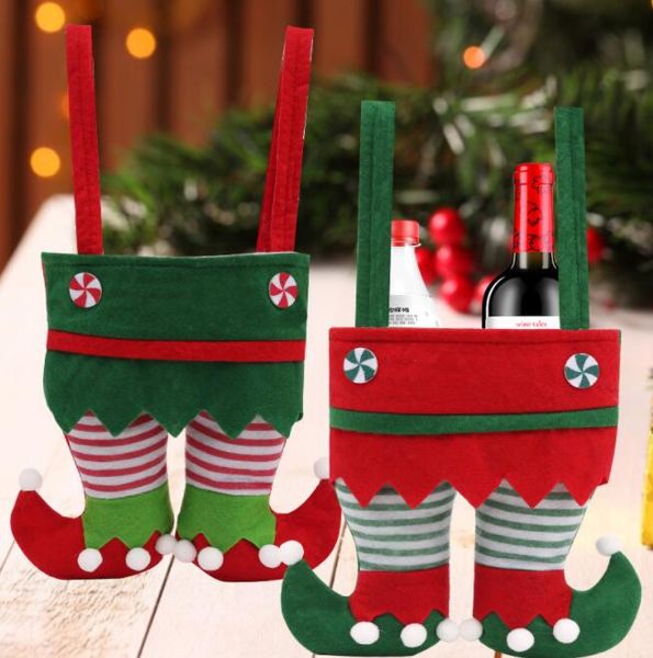 Pantalones de elfo Medias Decoraciones navideñas Adorno Tela navideña Bolsa de dulces Festival Accesorio para fiesta Los mejores regalos 6 colores