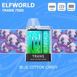ELF WORLD Trans Transparant Crystal Shell Vape 7500 Rookwolken Wegwerp Vapes Bar Bulk Groothandel