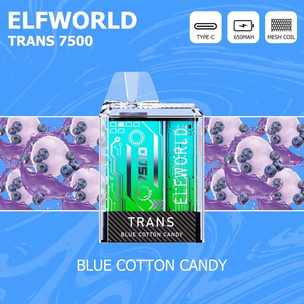 ELF WORLD Trans Transparent Crystal Shell Vape 7500 Puffs Vapes jetables Bar en vrac en gros