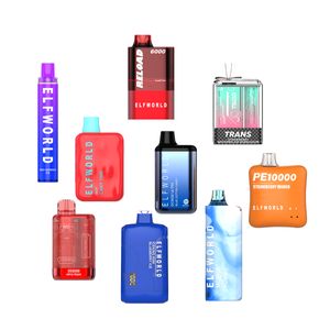 Elf World Dispositif de vape jetable en gros 600 2500 5000 6000 7000 7500 8500 9000 10000 Puffs Bar Vaporisateur personnalisé I E Cigarette Vape Pen pour l'UE UK Mesh Coil Pod