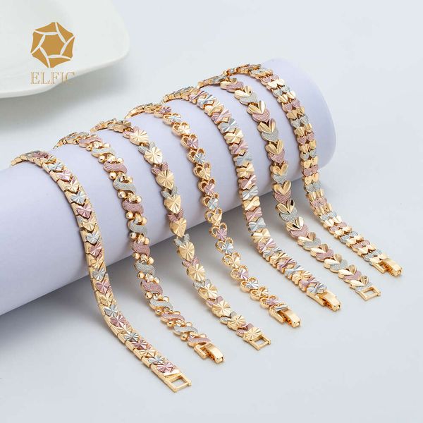 Elfic American y Dubai Joya de joyas más vendidas Gold Bracelet Hollow Pulsera para hombres para hombres Mujeres