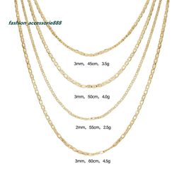 Vente chaude elfic Collier plaqué or 14K plaqué Gold 18 pouces-24 pouces Cubaine chaîne