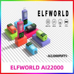 ELFWORLD 22000 Rookwolken 22000 E-vloeistof 26 ml Oplaadbare Type-C Batterijcapaciteit 650 mAh ELFWORLD AI22000 BANG BOX BANG FLUUM crazvapes