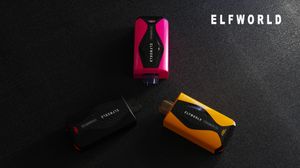 ELFWORLD Cyber Car 15000 bouffées 20ml e-liquide 750mAh batterie Type-c bobine double maille rechargeable avec indicateur LED débit d'air réglable