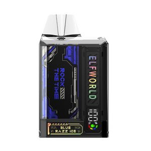 ELFWORLD Date Vapes jetables Pod 750mAh Batterie rechargeable TRANS PRO 9000puffs 5% Nic Fonction d'affichage de l'écran en gros Cigarettes électroniques