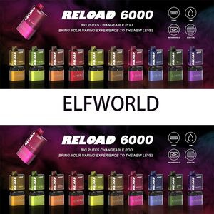 Elfworld Reload 6000 Lost Wape EB Desire Design Puffbar jetable Superbar Pro Max Big Cloud Legend 10000 12000 18000 Remplacement Close Pod prérempli Lowitte