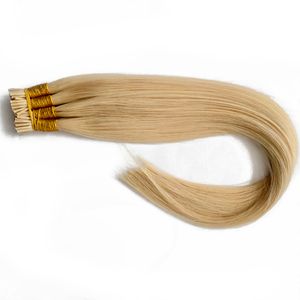 Calidad superior 200st 0.8g st Indian remy Queratina italiana I / U / V / Extensiones de cabello de punta plana 16 '' 18 