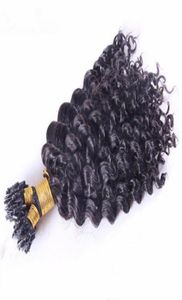 Elibess merk 300gr 14 16 18 20 22 24 micro ring indian remy human hair extensions diep krullend haar 8929822