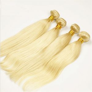 Elibess merk zijde steil blond haar bundels weave 613 kleur remy 100 human hair extensions 1024 inch beschikbaar